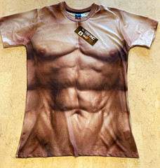 Mens Fake Muscle Body 3D Print T-shirt Muscle Realistic Activewear Pullover Top