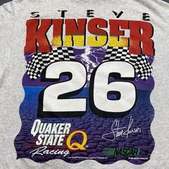 Vintage Steve Kinser Shirt Mens Large Gray Asphalt Outlaw NASCAR 26 1995 90s