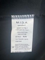 Mida Undici Italy Men’s Medium Black T-Shirt Short Sleeve Crew Neck NWT
