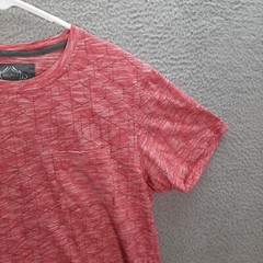 Bruno Shirt Adult Large Red White Geometric Lightweight Stretch Preppy Workwear