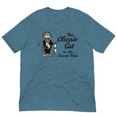 Vintage Retro T Shirt Classic Cat Sunset Strip Club California SoCal Graphic Tee
