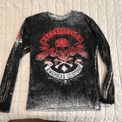 Reversible Affliction American Customs Gray Long Sleeve Tee Men’s XL