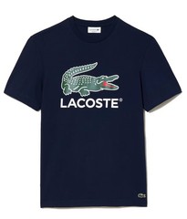Mens Lacoste Crocodile Logo Graphic T-Shirt X-Large Navy Blue