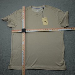Tommy Bahama T-Shirt Mens Medium SS Beige Twill New Bali Skyline Logo $54