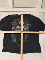 Sullen Black Cotton Knit Regular Fit Crew Neck Skull Graphic Tee Men’s 3XL