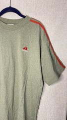 Vtg Y2K Adidas 3 Stripe Crewneck T-shirt Green Red Logo Mens Small Made in USA