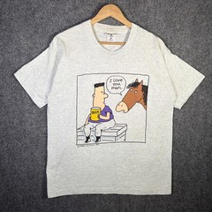Vintage Beer Shirt Mens Large Gray 90s Budweiser Funny Quote Horse Parody
