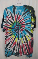 New Tie Dye Men’s T-Shirt Blue Red Adult Large Multicolor Summer Swirl Spiral