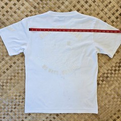 Namitatsu Japan Shirt Mens Large White on White Puff Print Graphic Tee Fuji Rare