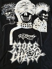Ken Carson x Ed Hardy T Shirt S Black More Chaos & Friends Slim Fit NEW *spots