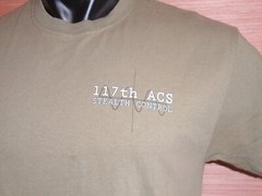 Georgia Air National Guard 117th Air Control Squadron Tan 499 T-Shirt Sz Medium
