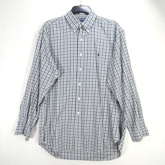 Ralph Lauren Mens Shirt Checked Cotton Flannel Designer Blake Vintage Size L