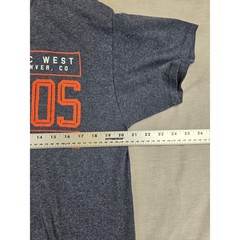 NFL Team Apparel Denver Broncos Mens Large Heather Grey Graphic Football T-Shirt