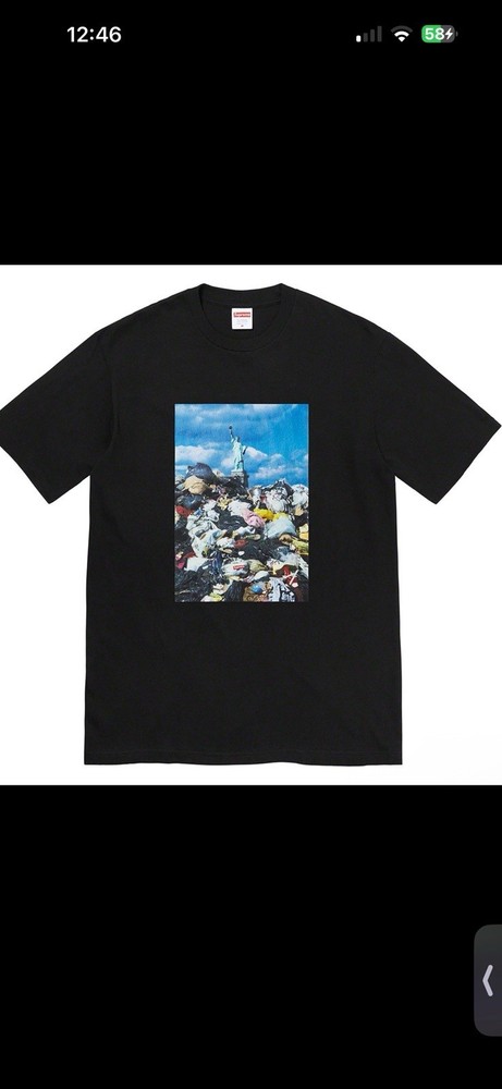 Supreme American Trash Tee Black Graphic Crew Neck Short Sleeve T-Shirt 2x