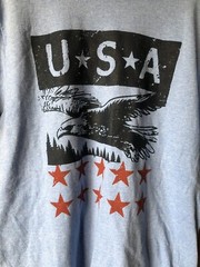 mens t shirt blue USA w/ eagle medium