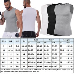 Mens Slimming Activewear Compression Vest T-Shirt QUICK DRY Tank Tops 2 Pack Top