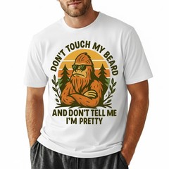 Don’t Touch My Beard Bigfoot T-Shirt Funny Sasquatch Sunglasses Retro Tee S-5XL