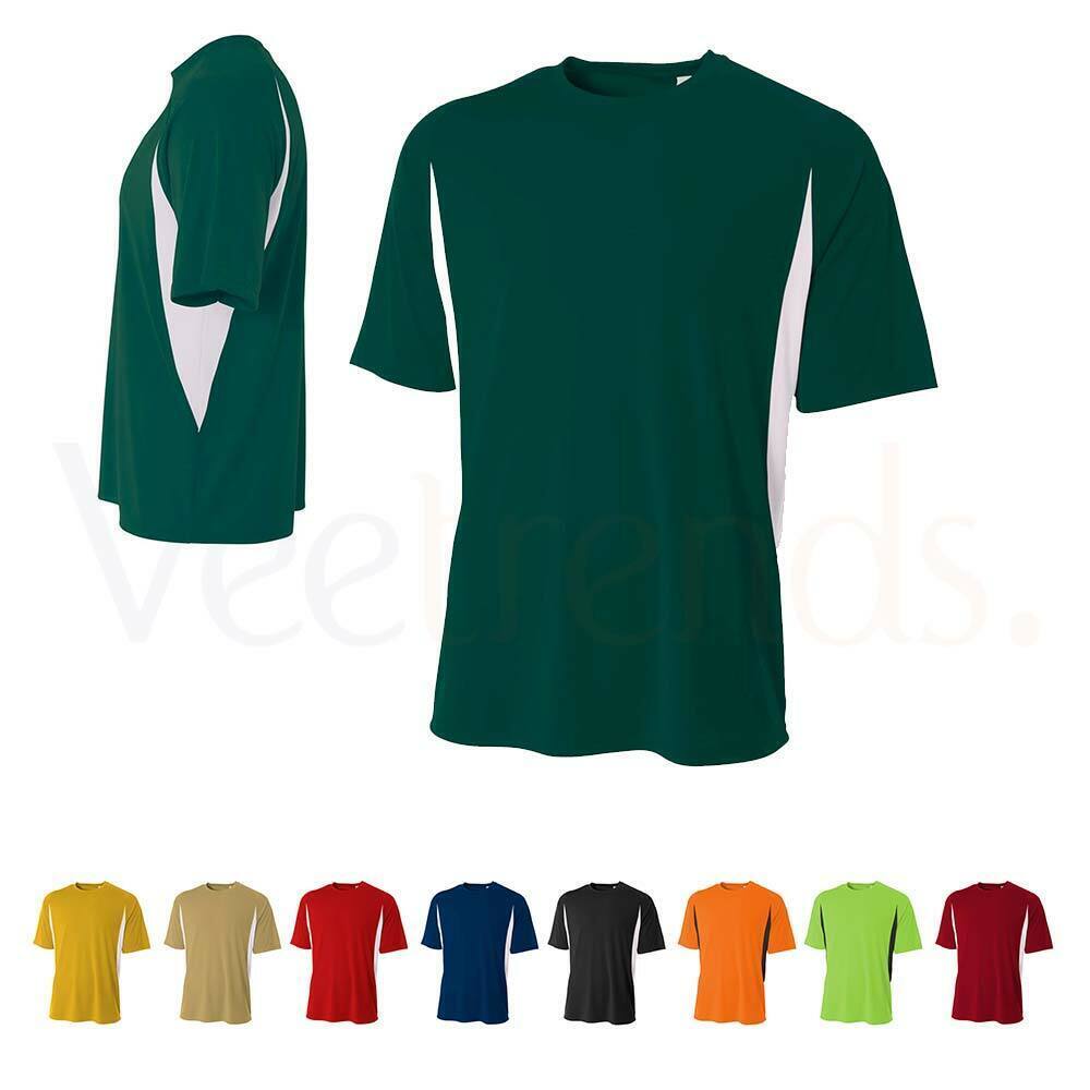 A4 N3181 Men’s Cooling Performance Color Blocked Tee Top T-Shirt
