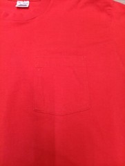 Vtg BVD Premium Series Pocket T-Shirt Mens Size XL Red Made in USA Single Stitch