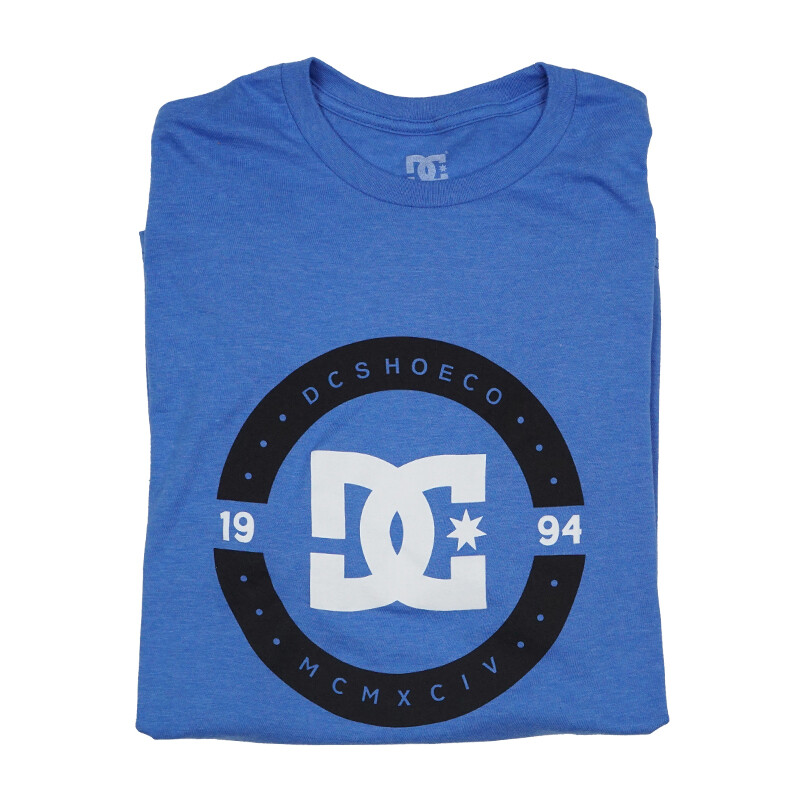 DC SHOES MENS MCMXI LOGO BLUE PREMIUM T SHIRT SHORT SLEEVES