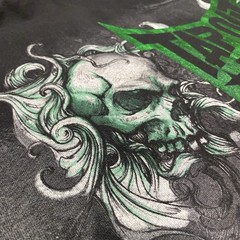 Vintage Tapout MPS Shirt Mens L Black Green Foil Skull Snake MMA UFC Fight Y2K