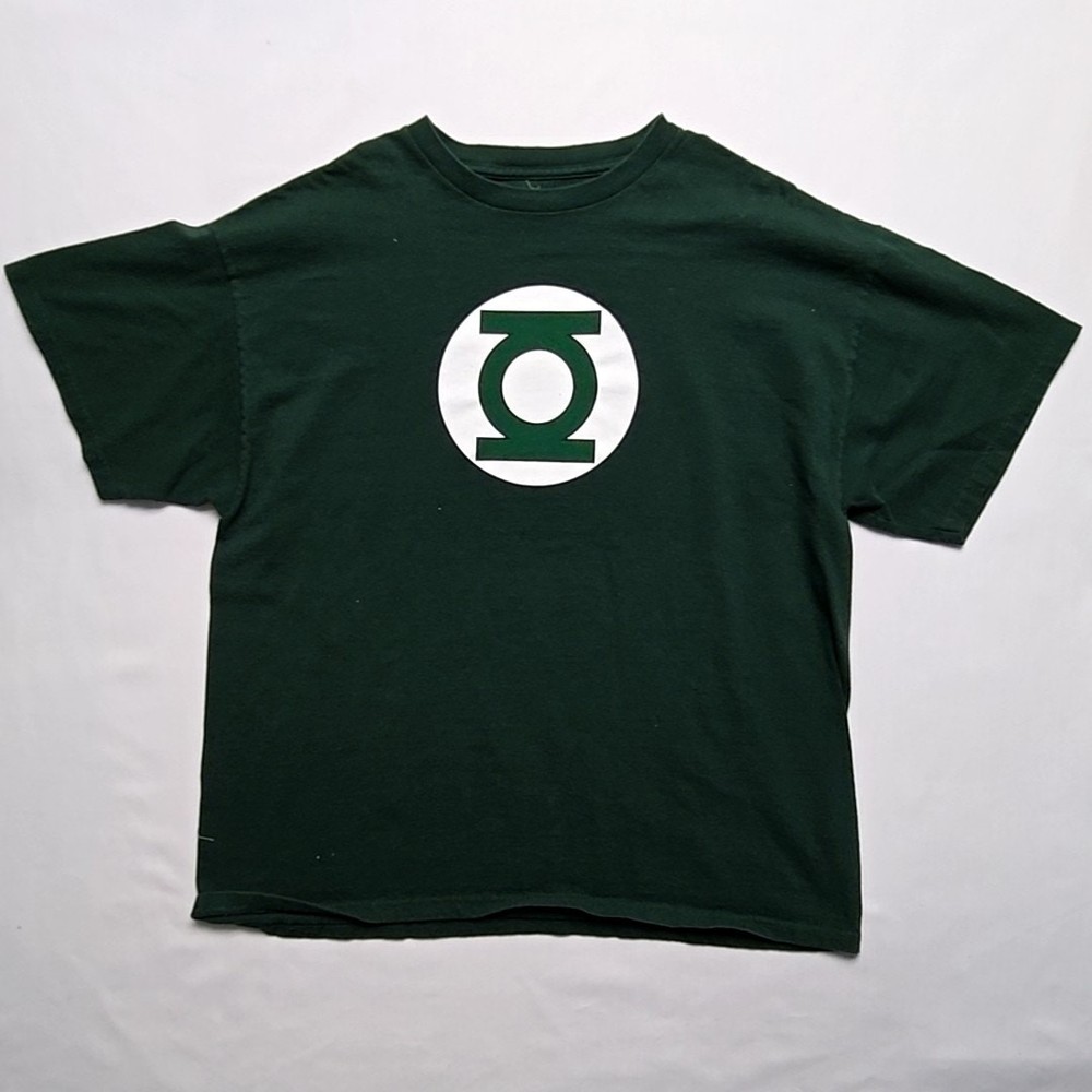 Green Lantern Logo Graphic Tee Superhero Comic Book Green Shirt L