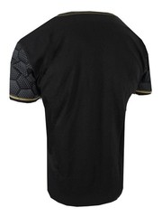 Mens T-Shirt Italian Print Shiny Gold Lion Chest Bucheli Logo Slim Fit Crew Neck