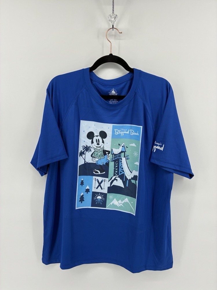 UPF Disney Blizzard Beach Blue Short Sleeve Tee with Graphic XL
