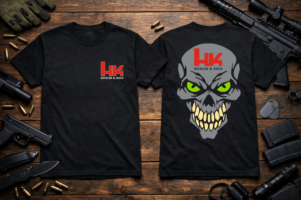 HK USA Heckler and Koch Skull T-Shirt Heavyweight S M L XL 2XL 3XL 4XL 5XL