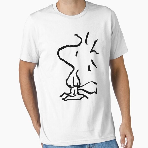 Peanuts Snoopy Woodstock Sitting Withe T-Shirt New