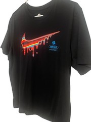 The Nike Tee Heatwave Drip T-shirt Men’s Large Black Multi Swoosh HBR Just Do It