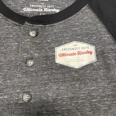 Urban Pipeline NWT Ultimate Henley Short Sleeve Baseball Gray Black Mens L Soft
