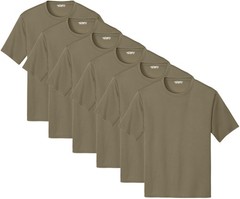 Solid Performance Military T-Shirts 100% Polyester Moisture Wicking Tee, 6-Pack