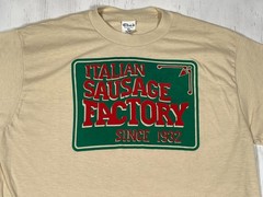 Vintage Italian Sausage Factory Men’s Cream XL Tee Single Stitch Made in USA
