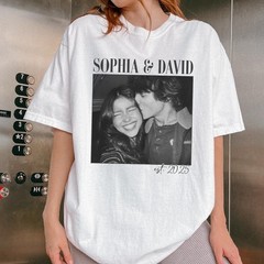 Personalized Couple Shirt Custom Photo Engagement Anniversary Gift