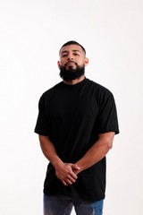 PRO5 Heavyweight T Shirt Mens Thick Cotton Blank Crewneck Streetwear Solid