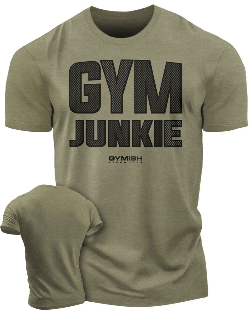 GYMISH Gym Junkie Funny Workout Gym T-Shirt for Men