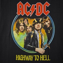 ACDC Shirt Mens LARGE L BLACK NEW HIGHWAY TOO HELL CONCERT TOUR ROCK Music NWT