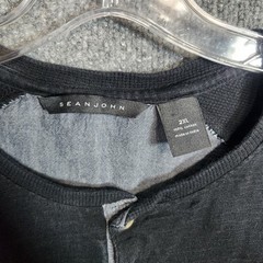 Sean John Mens Henley T-Shirt 2XL Black 100% Cotton Round Neck Long Sleeve