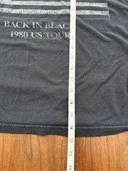 AC/DC Back In Black Tee Shirt 1980 US Concert Tour Sz XL Hard Rock 80s Band