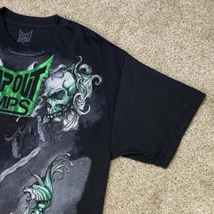 Vintage Tapout MPS Shirt Mens L Black Green Foil Skull Snake MMA UFC Fight Y2K