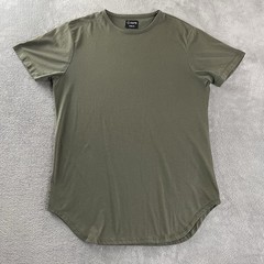 Cuts Clothing Elongated T Shirt Men Medium / S Tall Olive Green Crew Neck Tee