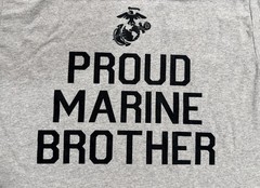 UNITED STATES MARINE CORPSUSMC “PROUD MARINEBROTHER” Gray T-Shirt – Sz M – NWT