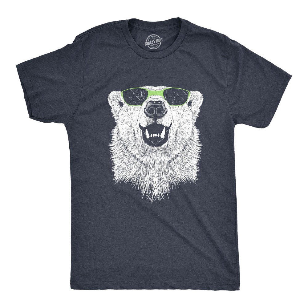 Mens Polar Bear Wearing Sunglasses T Shirt Funny Zoo Animal Graphic Tee