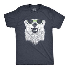 Mens Polar Bear Wearing Sunglasses T Shirt Funny Zoo Animal Graphic Tee