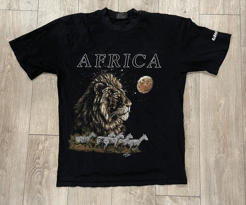 Everything Ethnic Wildlife Africa Safari Lion Zebra Shirt Small Namibia Adult