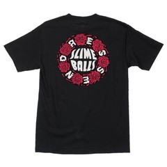 Santa Cruz Eric Dressen SLIME BALLS ROSES Skateboard T Shirt BLACK