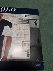 3 Pack Ralph Lauren Polo Slim Fit Cotton Crewneck T-Shirt Mens SMALL Gray