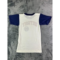 Vintage Detroit Tigers Trench MLB Tee Autographed 80s Size S 34-36 SIGNED RARE