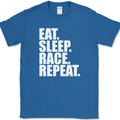 Eat Sleep Race Repeat T-Shirt Funny Racing Cars Trucks Bikes Gift Tee